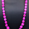 Necklace & Earring Set Of Pink Chalcedony Tumble & Blue Topaz Beads FN-1068