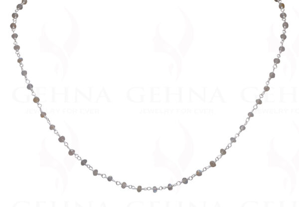 Labradorite Gemstone Bead Chain In .925 Sterling Silver CS-1069