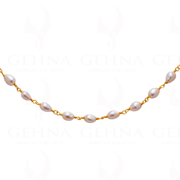 Oval Shape Pearl Chain In .925 Sterling Silver Cm1069