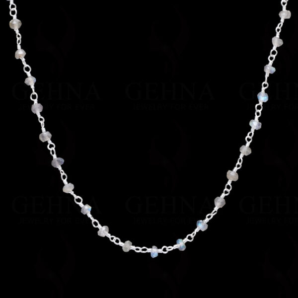 Labradorite Gemstone Bead Chain In .925 Sterling Silver CS-1069