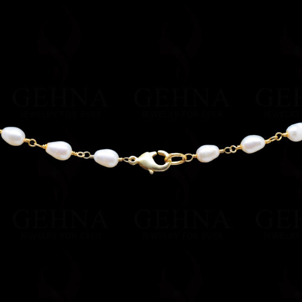 Oval Shape Pearl Chain In .925 Sterling Silver Cm1069