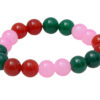Green Onyx, Rose Quartz & Carnelian Gemstone Beaded Flexible Bracelet BS-1070