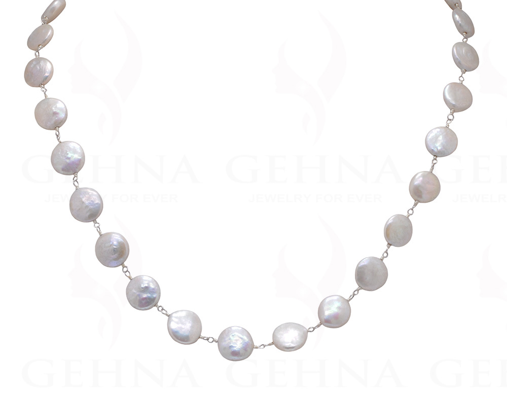 Natural Sea Water Pearl Chain In .925 Sterling Silver Cm1070