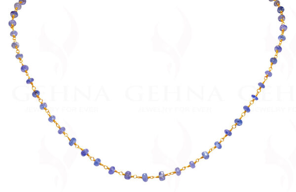 18" Tanzanite Gemstone Bead Chain In .925 Sterling Silver CS-1070