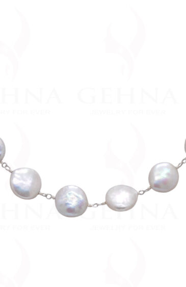 Natural Sea Water Pearl Chain In .925 Sterling Silver Cm1070