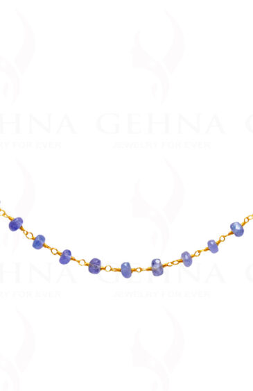 18″ Tanzanite Gemstone Bead Chain In .925 Sterling Silver CS-1070