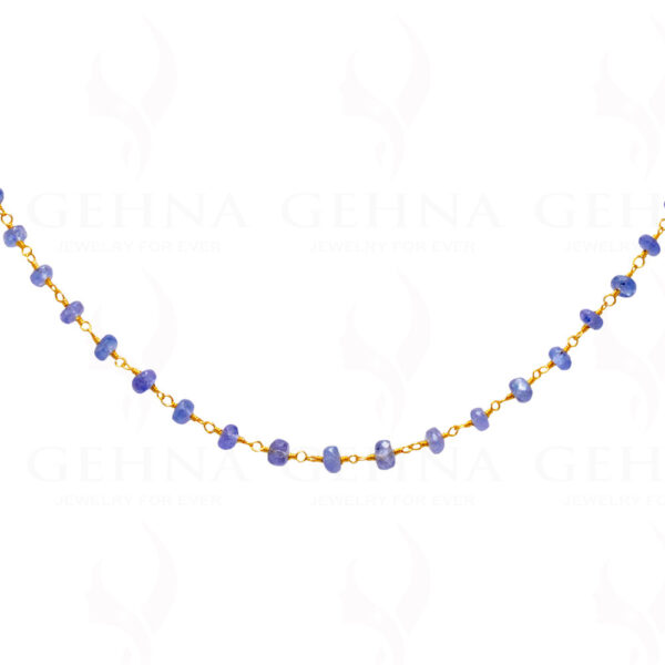 18" Tanzanite Gemstone Bead Chain In .925 Sterling Silver CS-1070