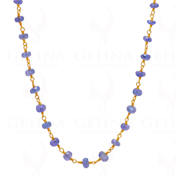 18" Tanzanite Gemstone Bead Chain In .925 Sterling Silver CS-1070