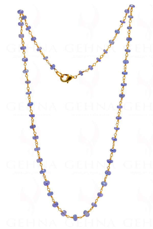 18" Tanzanite Gemstone Bead Chain In .925 Sterling Silver CS-1070