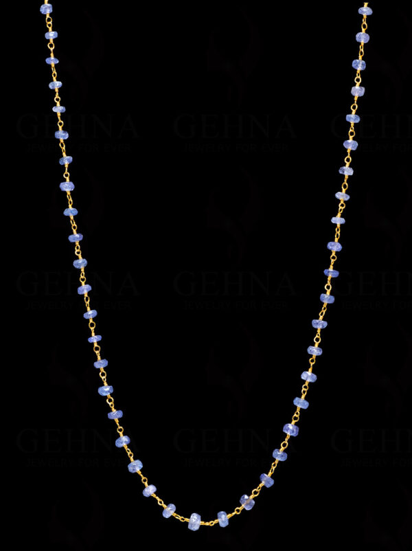 18" Tanzanite Gemstone Bead Chain In .925 Sterling Silver CS-1070