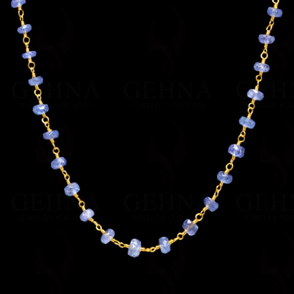 18" Tanzanite Gemstone Bead Chain In .925 Sterling Silver CS-1070