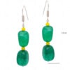 Necklace Of Green Onyx Tumble & Yellow Jasper Beads FN-1070