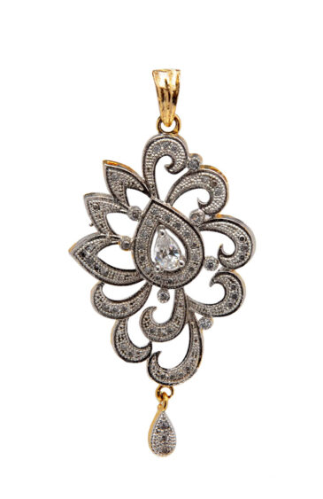 Delicate Cubic Zirconia Studded Fashion Forward Pendant FP-1071