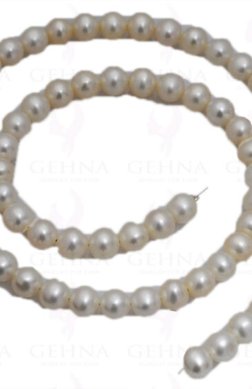 6 Mm Pearl Round Cabochon Bead Strand NM-1071
