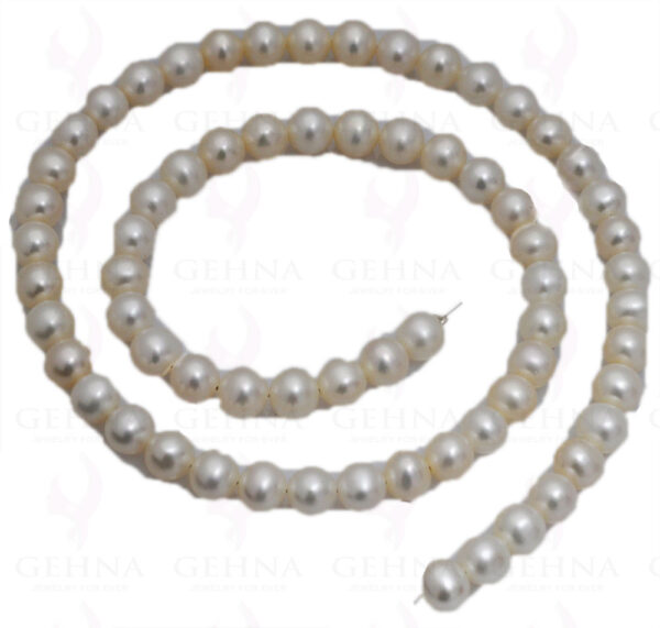 6 Mm Pearl Round Cabochon Bead Strand NM-1071