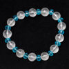 Rock-Crystal & Blue Topaz Gemstone Beaded Flexible Bracelet BS-1071