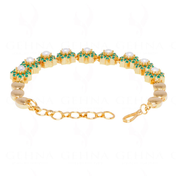 stylish Pearl & Emerald studded fascinating Bracelet FB-1071