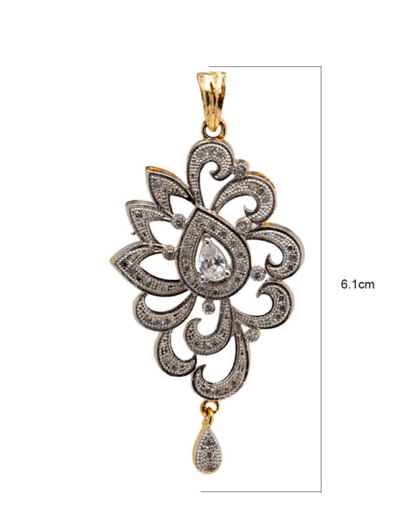 Delicate Cubic Zirconia Studded Fashion Forward Pendant FP-1071