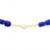 Blue Sapphire Tumble With Gold Plated Spacer Beads Necklace & Earring Set FN-1071