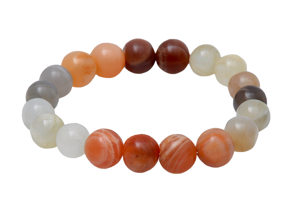 Multicolor Moonstone Beaded Flexible Bracelet BS-1072