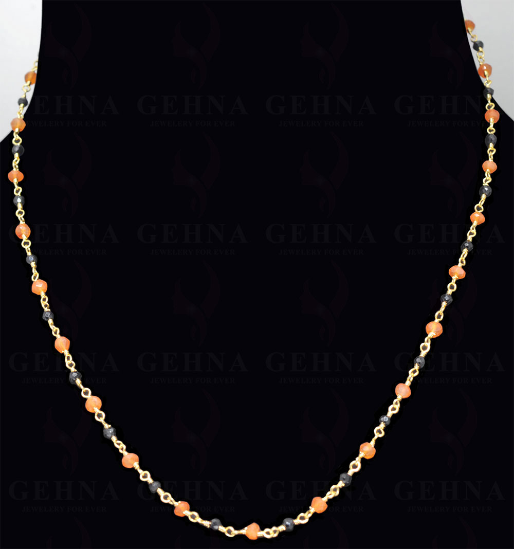 18' Fanta & Spinel Gemstone Bead Chain In .925 Sterling Silver CS-1072