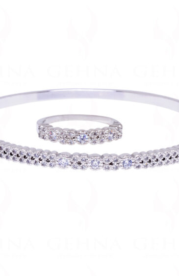 Combo offer – elegant Cubic Zirconia Studded Stylish Bracelet & Ring FB-1072