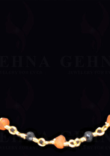 18′ Fanta & Spinel Gemstone Bead Chain In .925 Sterling Silver CS-1072