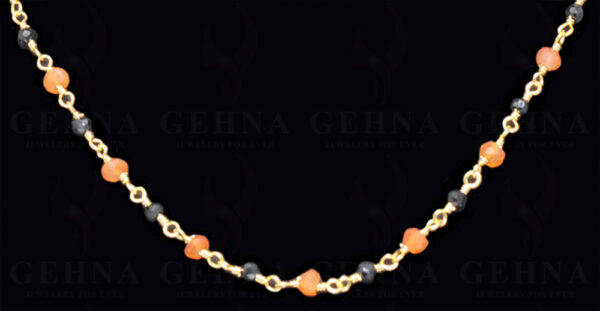 18' Fanta & Spinel Gemstone Bead Chain In .925 Sterling Silver CS-1072