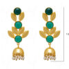 Pearl & Green Onyx Studded Gold Plated Earrings FE-1072