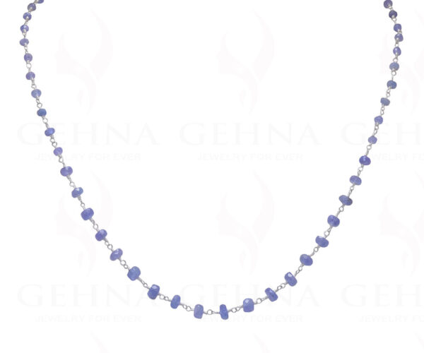 18" Tanzanite Faceted Bead Chain In .925 Sterling Silver CS-1073