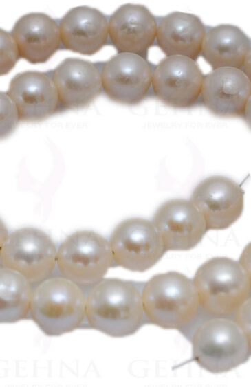 12 Mm Pearl Round Cabochon Bead Strand NM-1073