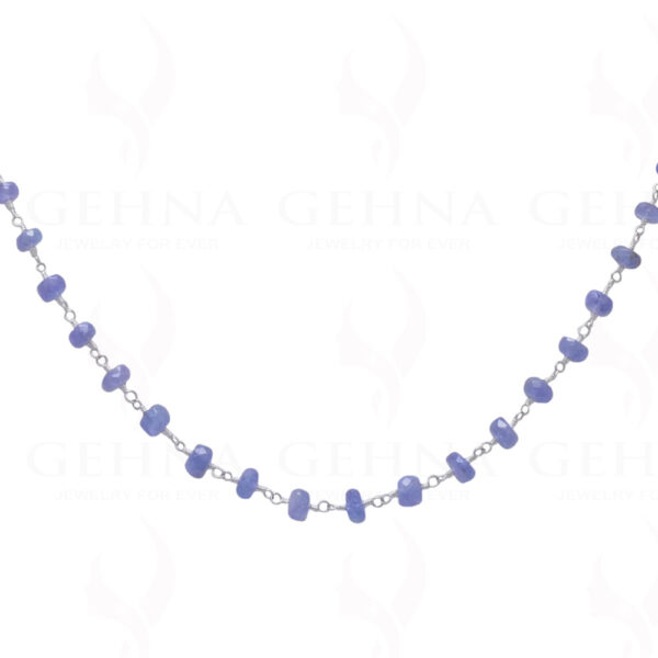 18" Tanzanite Faceted Bead Chain In .925 Sterling Silver CS-1073