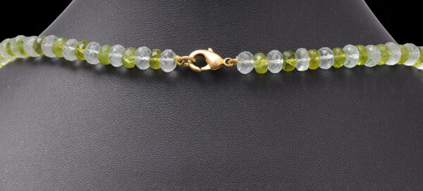 Citrine, Peridot & Aquamarine Gemstone Faceted Bead Necklace NS-1073