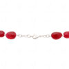Chalcedony Tumble With Silver Plated Spacer Beads Necklace Set FN-1073