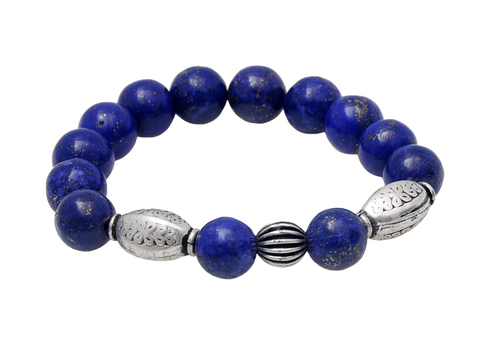 Lapis Lazuli Gemstone Beaded Flexible Bracelet BS-1074