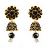 Black Onyx, Pearl & White Sapphire Studded Pachi Earrings FE-1074