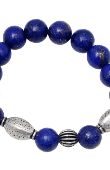 Lapis Lazuli Gemstone Beaded Flexible Bracelet BS-1074