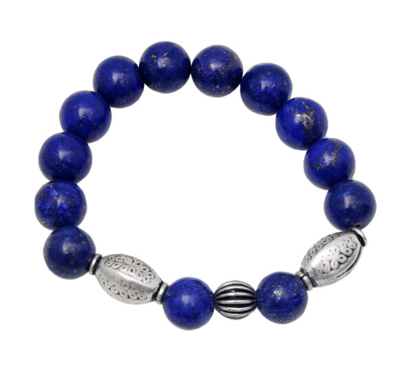 Lapis Lazuli Gemstone Beaded Flexible Bracelet BS-1074