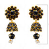 Black Onyx, Pearl & White Sapphire Studded Pachi Earrings FE-1074