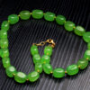 Peridot Green Tumble Necklace & Earrings With Gold Plated Spacer Beads FN-1074