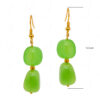 Peridot Green Tumble Necklace & Earrings With Gold Plated Spacer Beads FN-1074