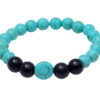 Turquoise & Black Onyx Gemstone Beaded Flexible Bracelet BS-1075