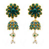 Emerald, White Sapphire & Pearl Studded Pachi Earrings FE-1075