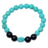 Turquoise & Black Onyx Gemstone Beaded Flexible Bracelet BS-1075