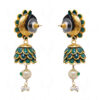 Emerald, White Sapphire & Pearl Studded Pachi Earrings FE-1075