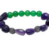 Amethyst & Green Onyx Gemstone Beaded Flexible Bracelet BS-1076
