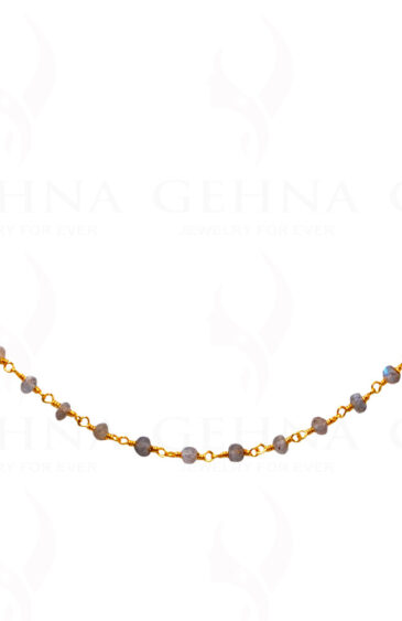 18″ Labradorite Bead Chain In .925 Sterling Silver CS-1076