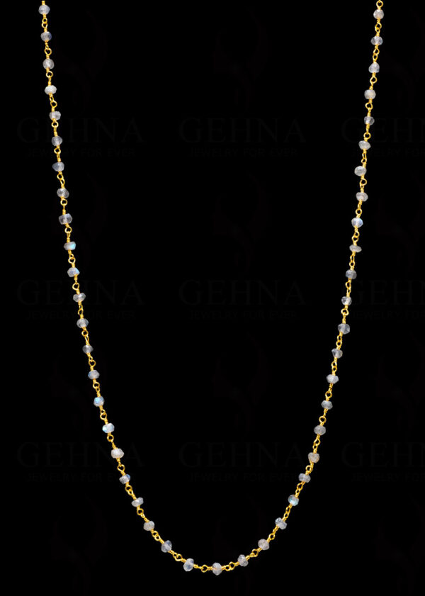 18" Labradorite Bead Chain In .925 Sterling Silver CS-1076