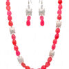 Necklace Of Chalcedony Tumbles With Silver Plated Tortoise Spacer Bead FN-1077