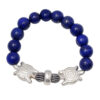 Lapis Lazuli Gemstone Beaded Flexible Bracelet With Silver Elements BS-1077